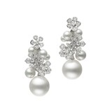 Mikimoto Bloom Collection Akoya Pearl & 0.66cttw Diamond Drop Earrings