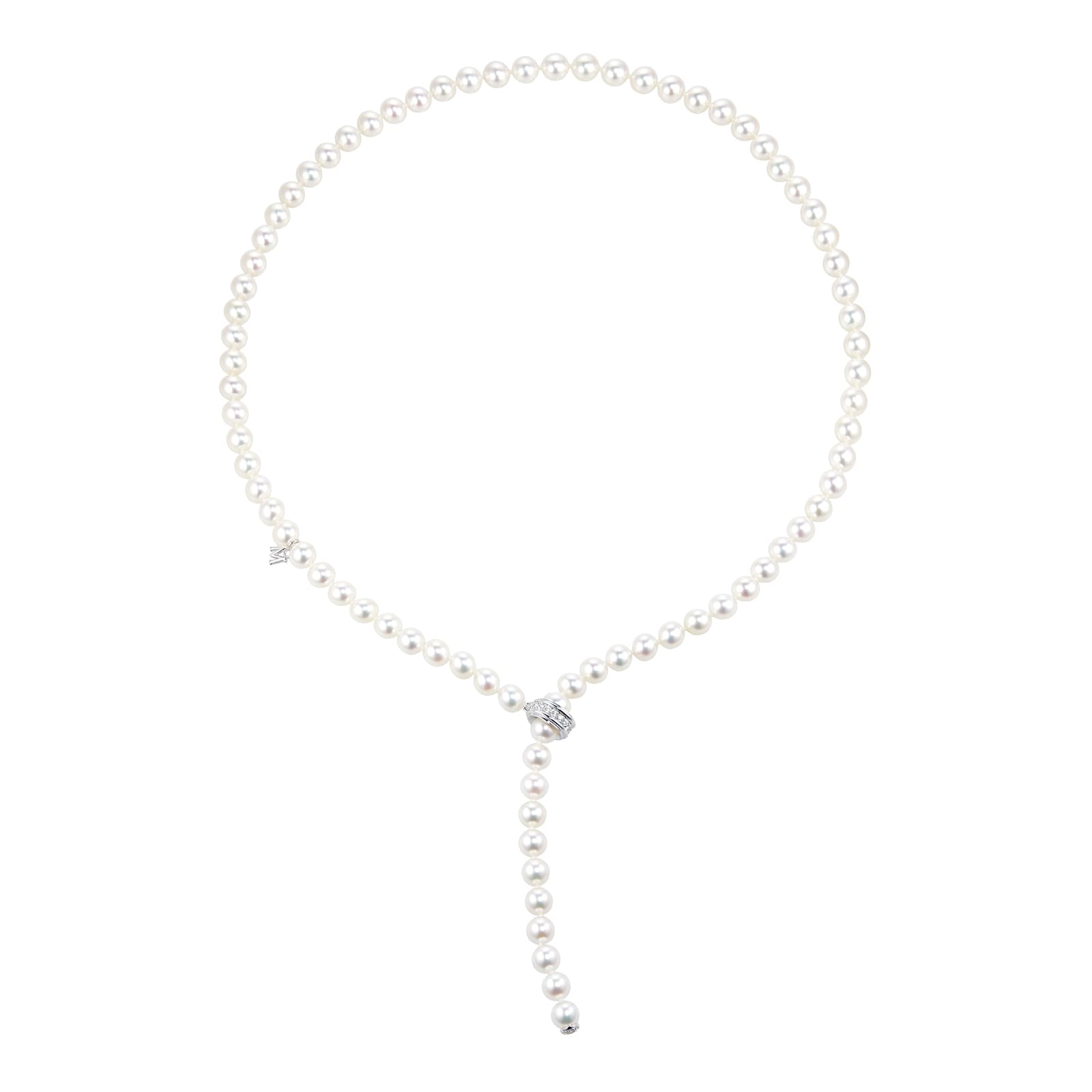 Mikimoto Classic Collection 18ct White Gold 0.24ct Diamond & 7x6.5mm A1 Pearl Necklace Mikimoto Classic Collection 18ct White Gold 0.24ct Diamond & 7x6.5mm A1 Pearl Necklace