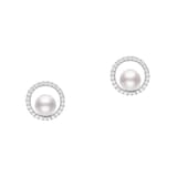 Mikimoto 18k White Gold 0.26cttw Diamond and 6mm Akoya Pearl Stud Earrrings