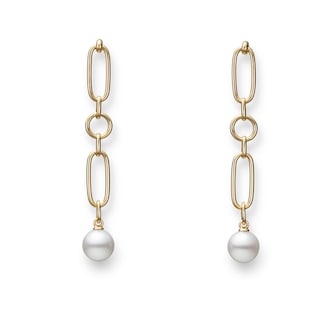 Mikimoto 18k Yellow Gold M Code Akoya Cultured Pearl Drop Earrings Mikimoto 18k Yellow Gold M Code Akoya Cultured Pearl Drop Earrings