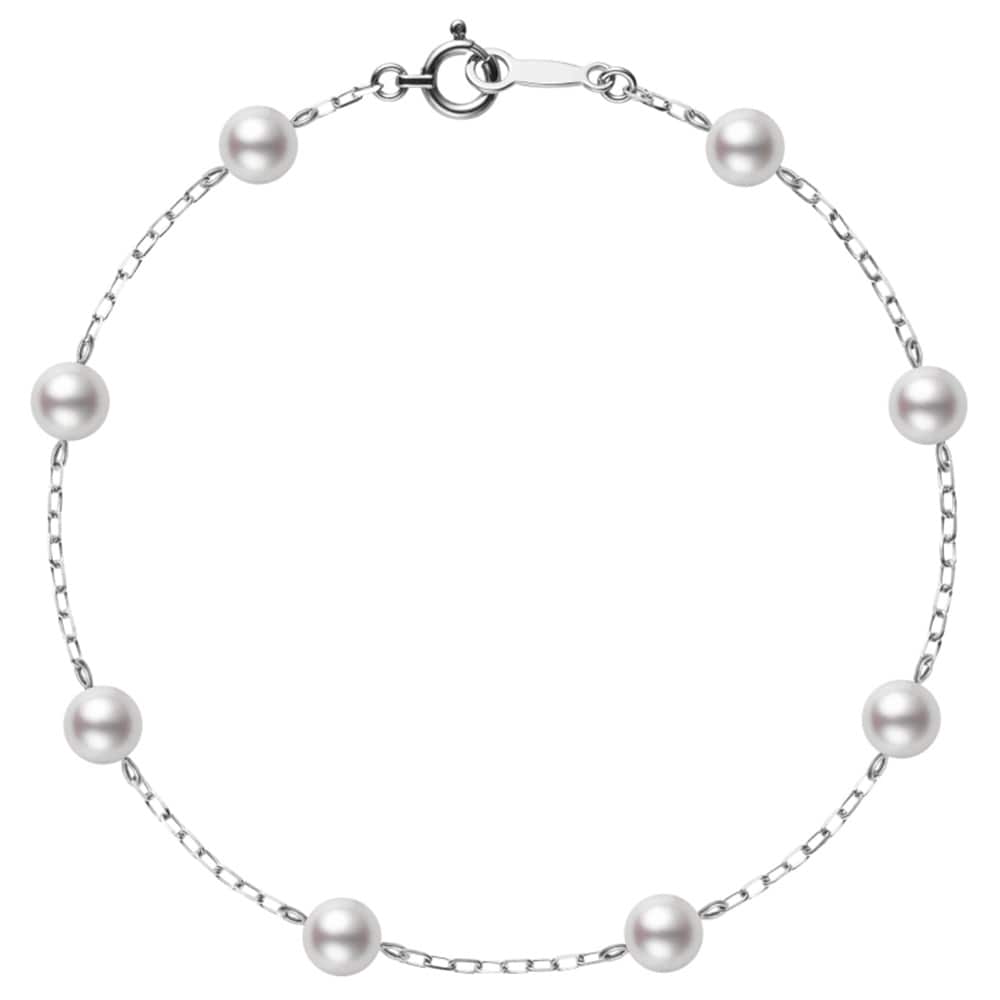 Mikimoto 18k White Gold 5.5-6mm Pearl Chain Bracelet Mikimoto 18k White Gold 5.5-6mm Pearl Chain Bracelet