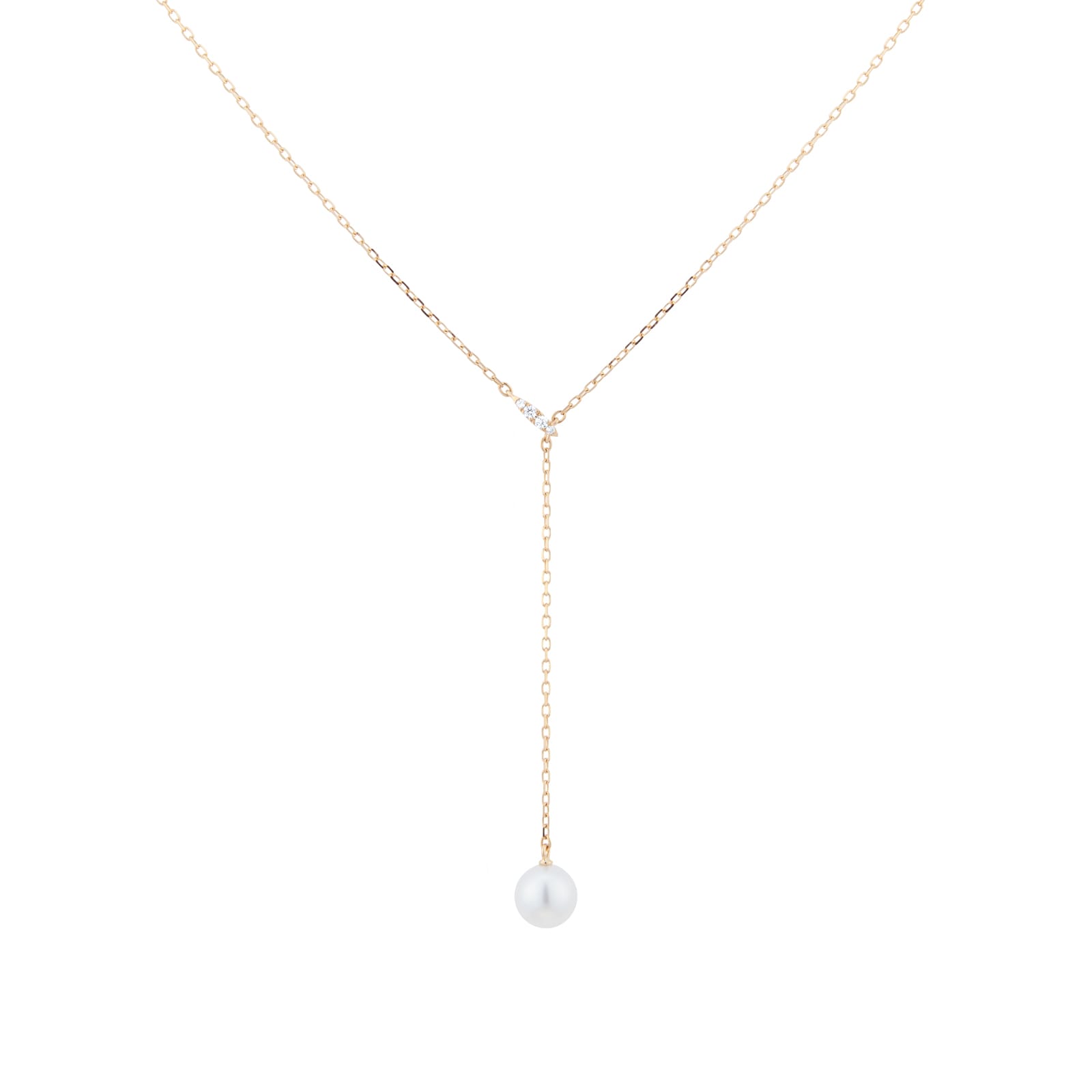 Mikimoto Classic Collection 18ct Yellow Gold 7.5mm Akoya Pearl & 0.3ct Diamond Pendant