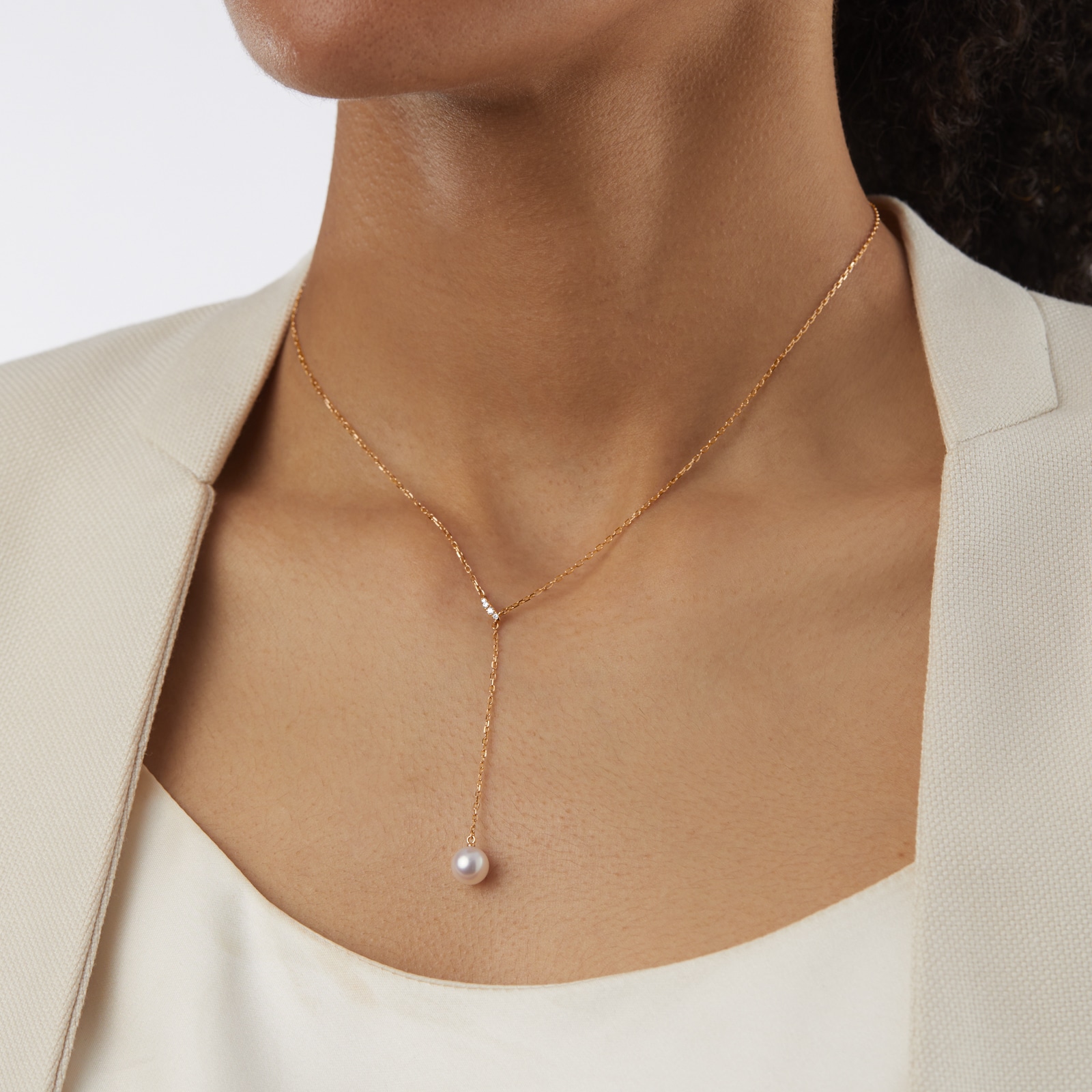 Mikimoto Classic Collection 18ct Yellow Gold 7.5mm Akoya Pearl & 0.3ct Diamond Pendant Mikimoto Classic Collection 18ct Yellow Gold 7.5mm Akoya Pearl & 0.3ct Diamond Pendant