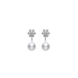 Mikimoto Classic Elegance 18ct White Gold 7mm Akoya Pearl & 0.19ct Diamond Earrings