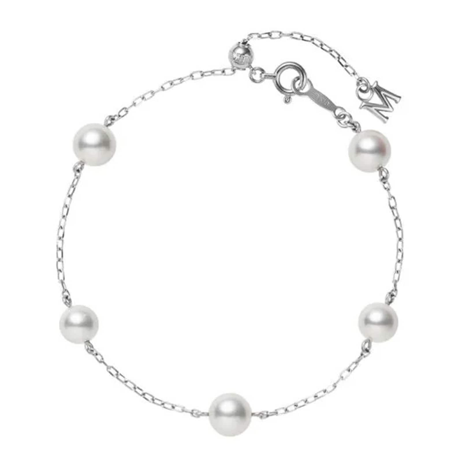 18ct White Gold Akoya Pearl Bracelet