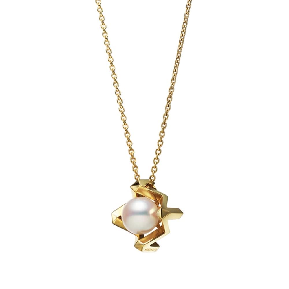 M Collection 18ct Yellow Gold 7.5mm Akoya Pearl Pendant