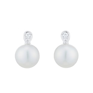 Mikimoto Classic Collection 6.75mm Akoya Pearl & 0.02ct Diamond Earrings