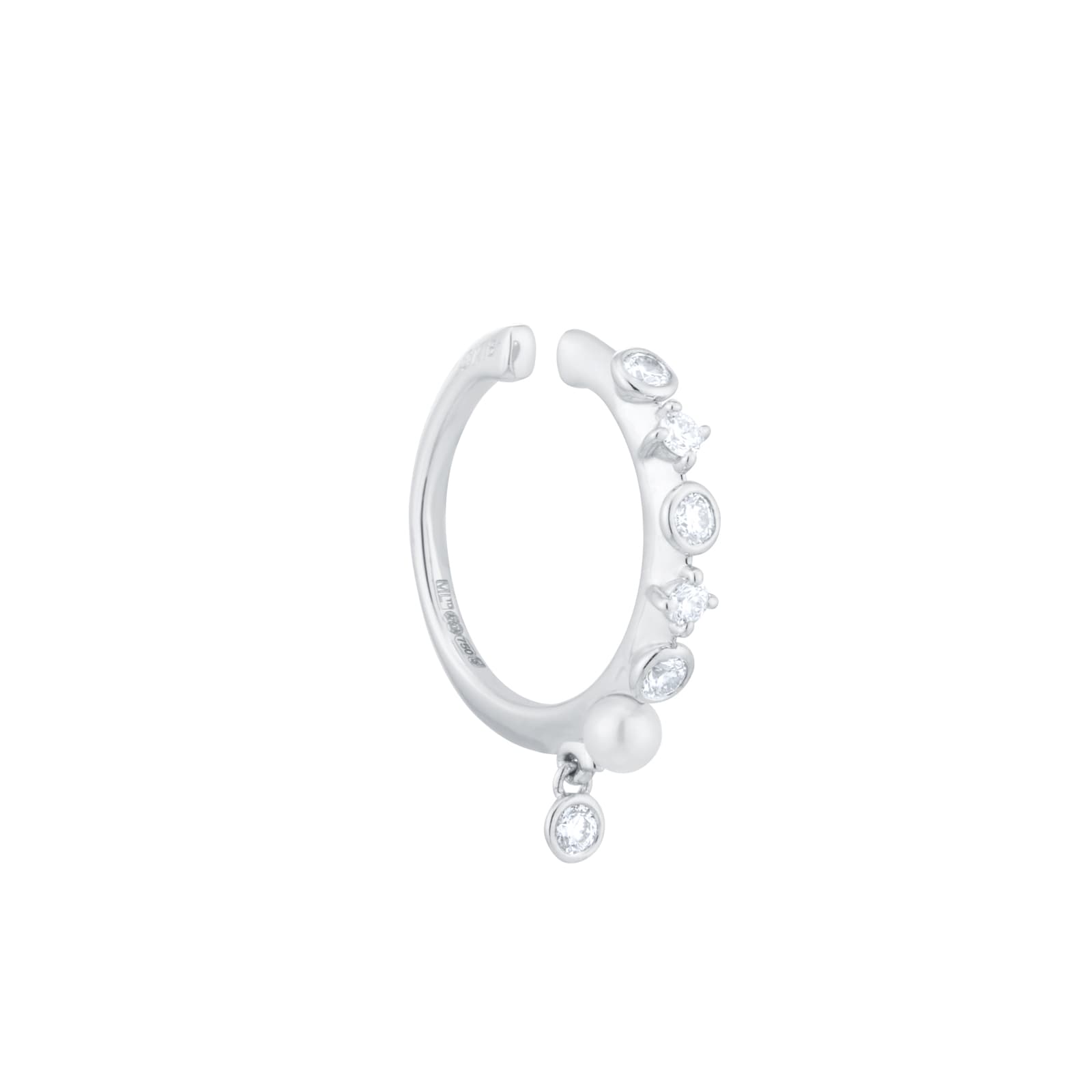 Mikimoto Classic Collection 3mm Akoya Pearl & 0.15ct Diamond Ear Cuff