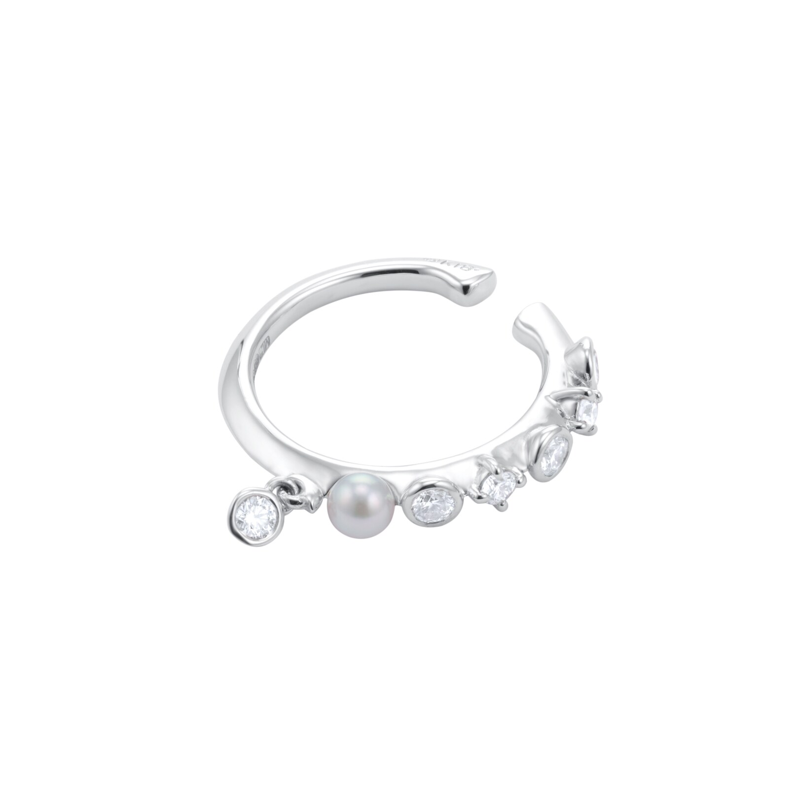 Mikimoto Classic Collection 3mm Akoya Pearl & 0.15ct Diamond Ear Cuff