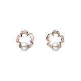 Mikimoto Cherry Blossom 6.00mm Akoya Pearl & 0.05ct Diamond Earrings