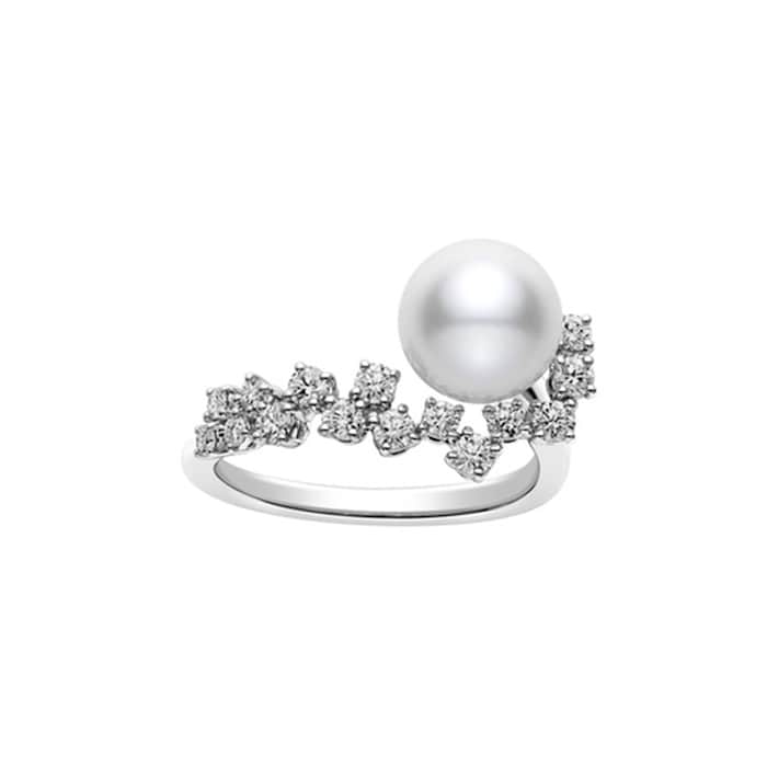 Mikimoto Starry Night 8.5mm Akoya Pearl & 0.45ct Diamond Ring