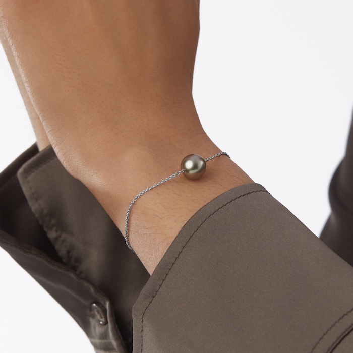 Mikimoto Pearl Chain 10-10.5mm Black South Sea Pearl Bracelet