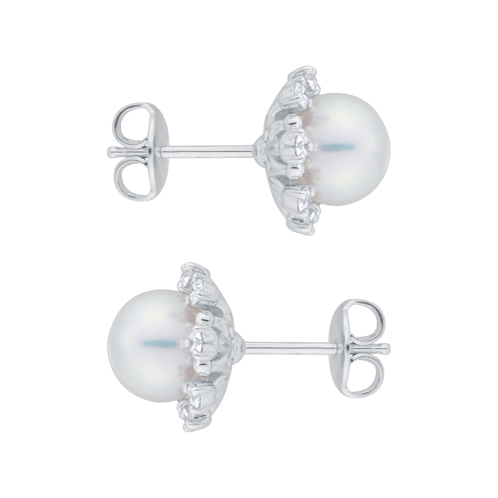 Mikimoto Classic Elegance 7.5mm Akoya Pearl & 0.18ct Diamond Earrings Mikimoto Classic Elegance 7.5mm Akoya Pearl & 0.18ct Diamond Earrings
