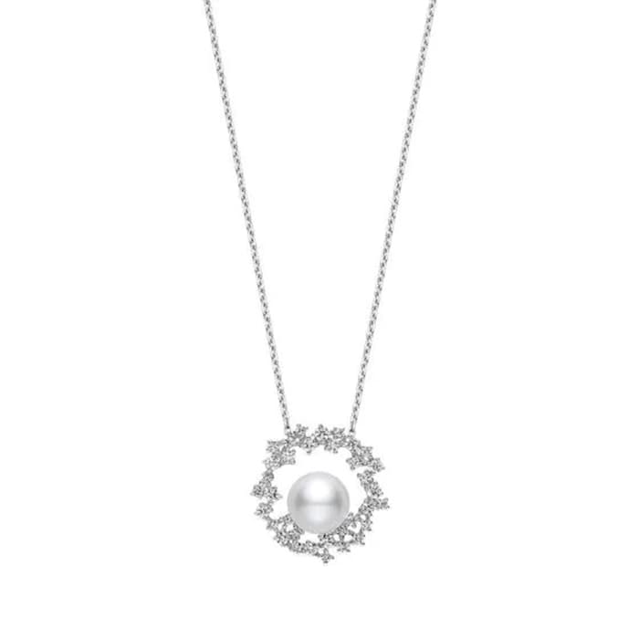 Mikimoto Classic Elegance 8.75mm Akoya Pearl & 0.43ct Diamond Pendant