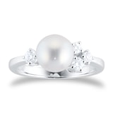 Mikimoto Classic Elegance 7.75mm Akoya Pearl & 0.21ct Diamond Ring