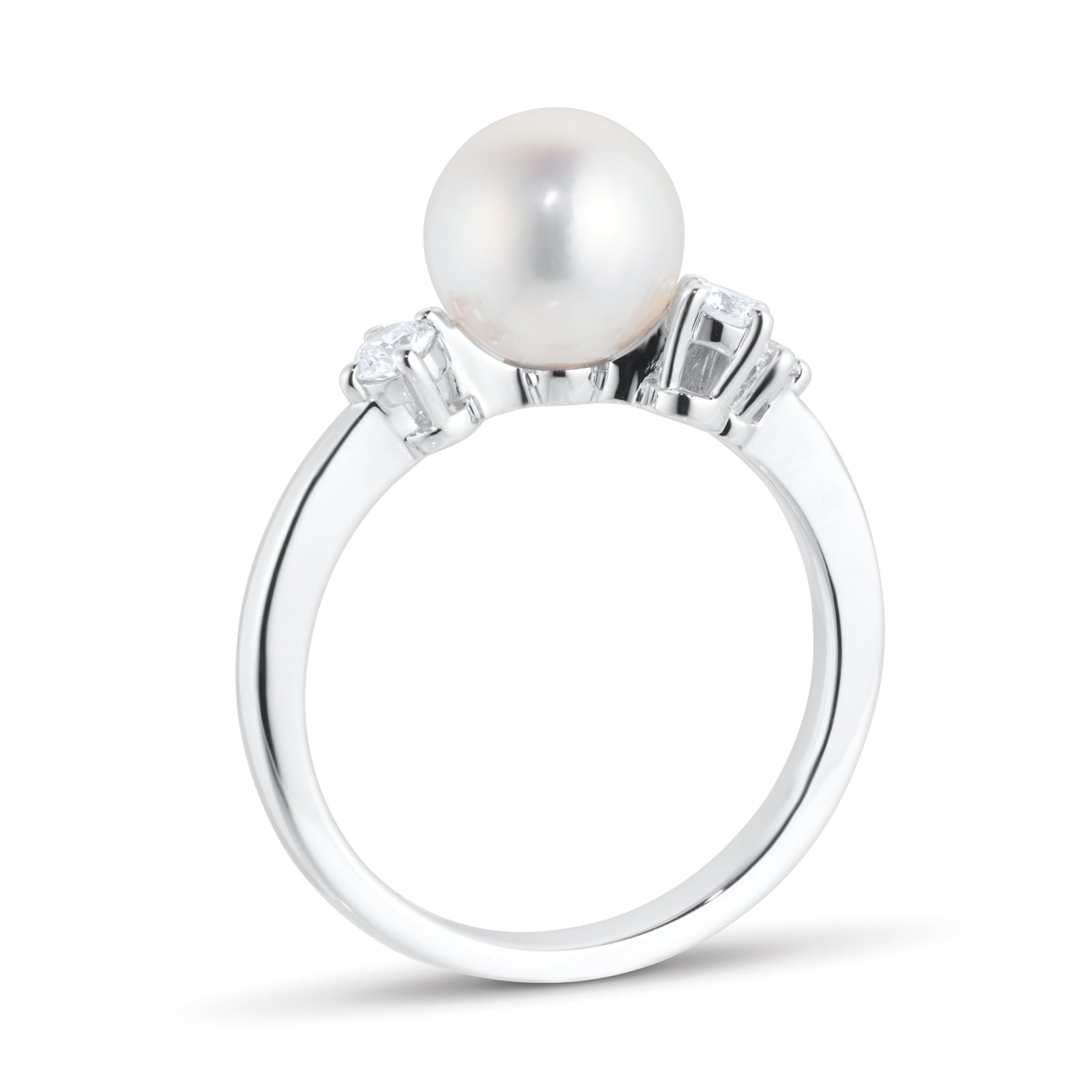 Mikimoto Classic Elegance 7.75mm Akoya Pearl & 0.21ct Diamond Ring