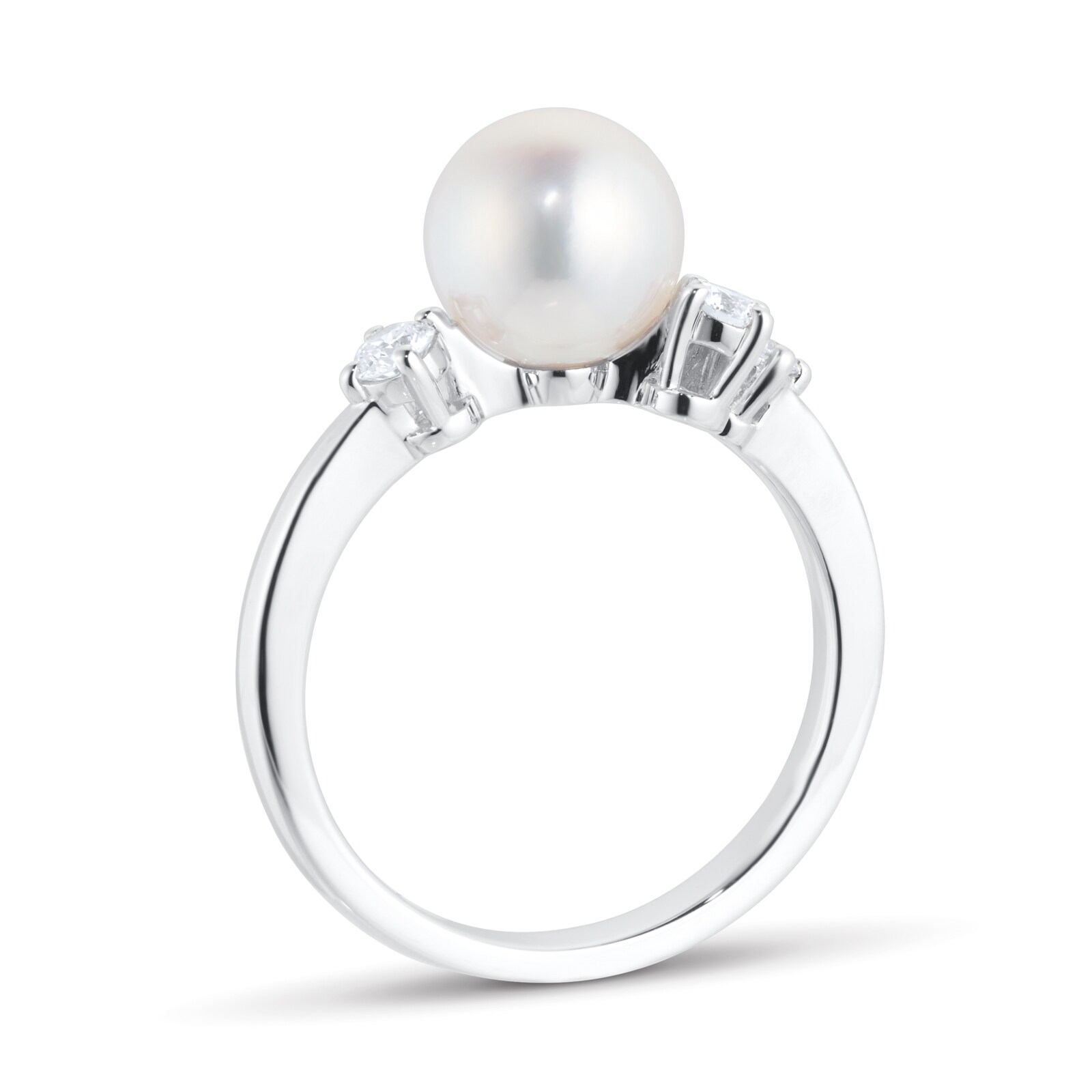 Mikimoto Classic Elegance 7.75mm Akoya Pearl & 0.21ct Diamond Ring PRH ...