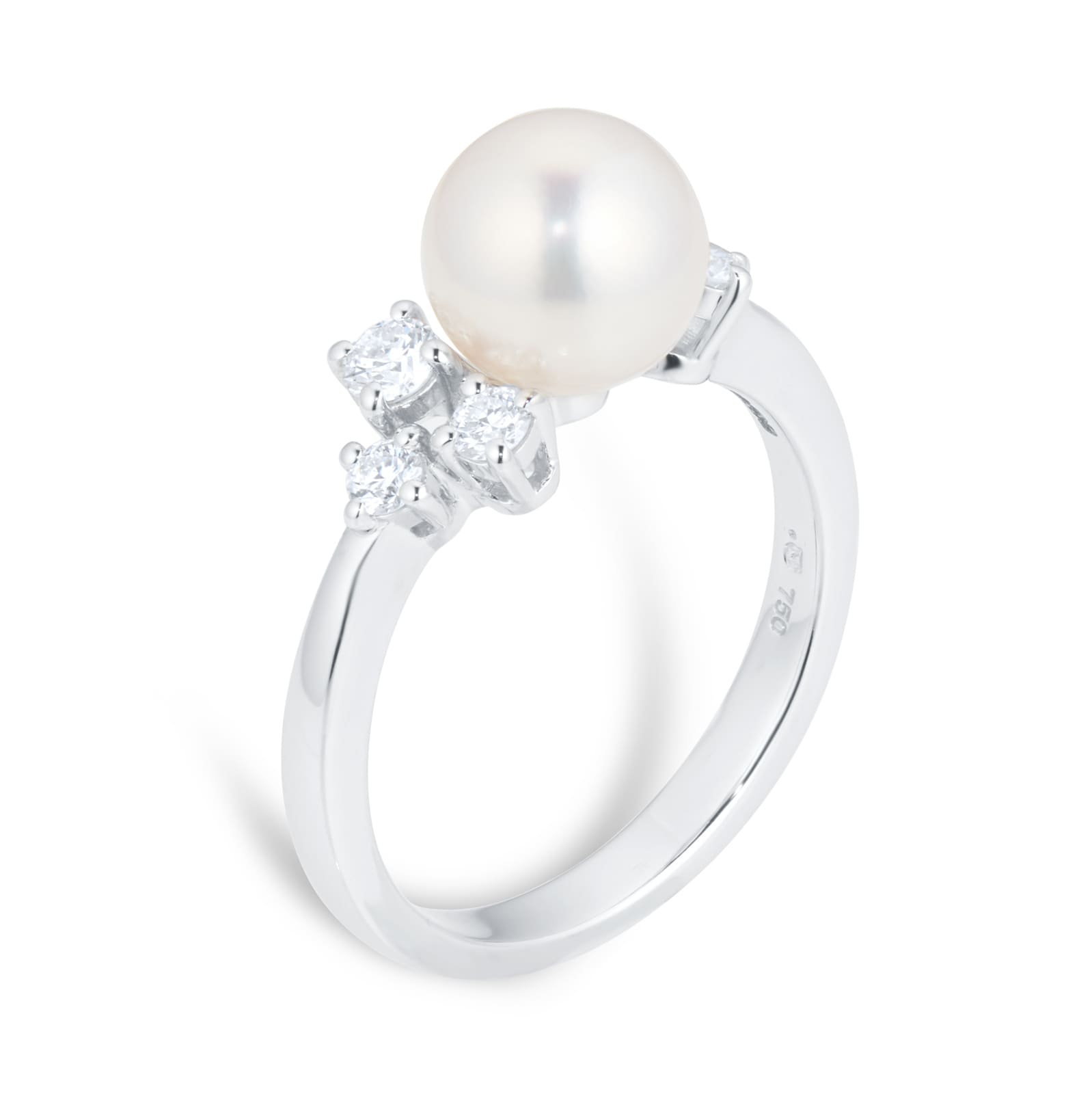Mikimoto Classic Elegance 7.75mm Akoya Pearl & 0.21ct Diamond Ring