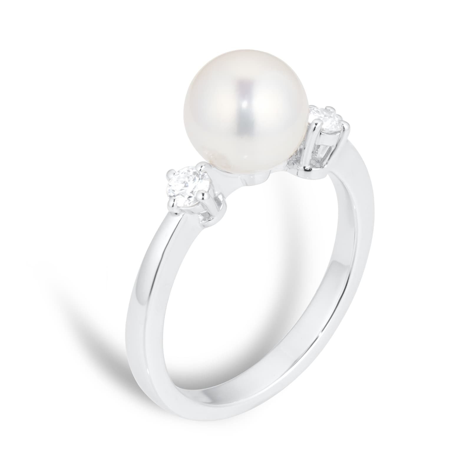 Mikimoto Classic Elegance 7.75mm Akoya Pearl & 0.21ct Diamond Ring