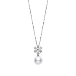 37401631 - Classic Elegance 7.75mm Akoya Pearl & 0.13ct Diamond Pendant