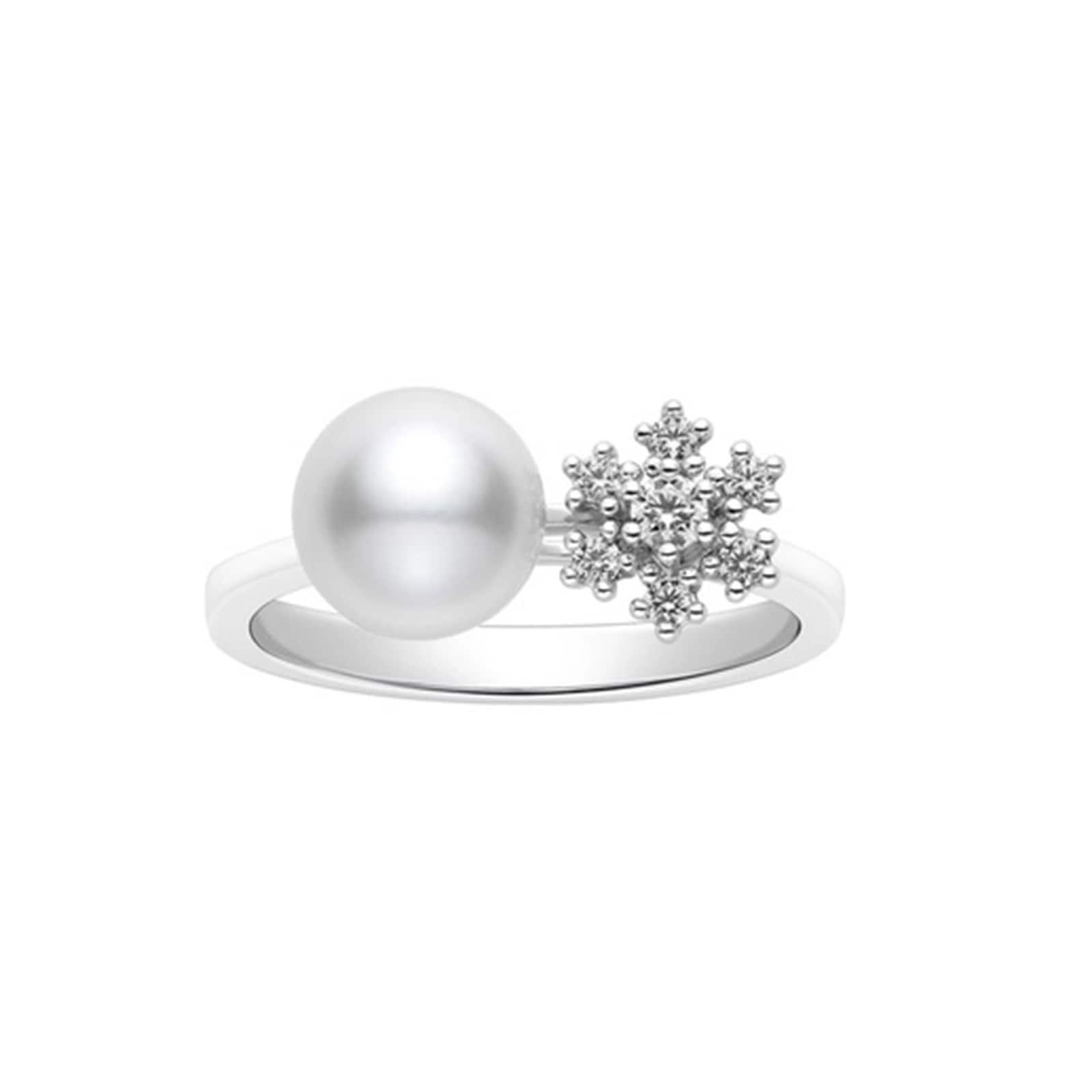 Mikimoto Classic Elegance 7.5mm Akoya Pearl & 0.09ct Diamond Ring