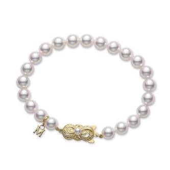 Mikimoto 18K Yellow Gold Akoya Cultured Pearl Bracelet