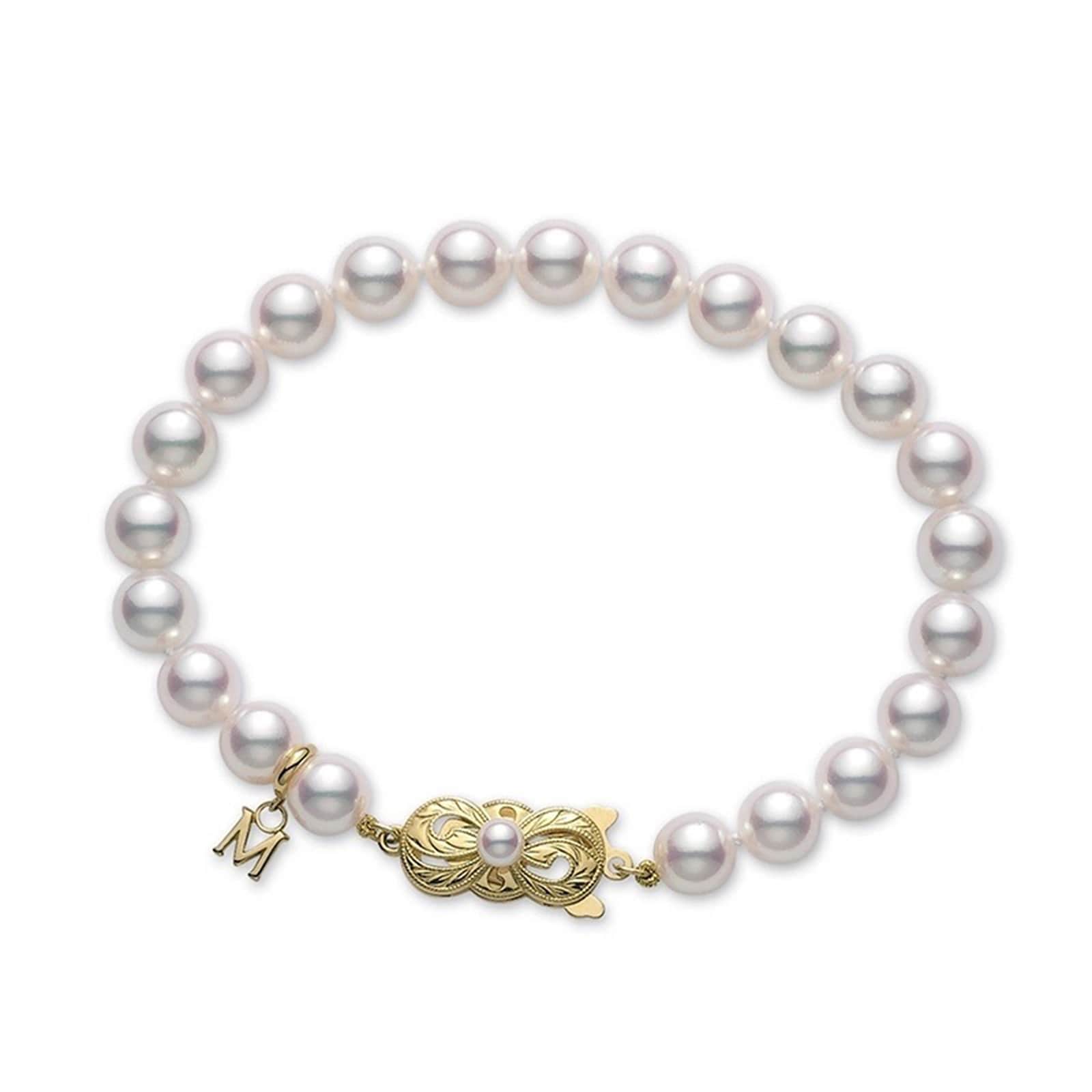 Mikimoto 18K Yellow Gold Akoya Cultured Pearl Bracelet