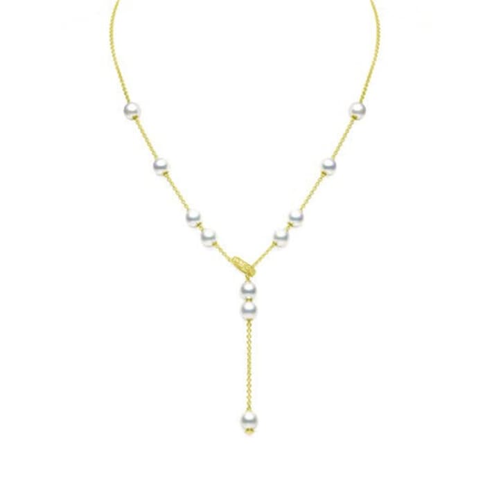 Mikimoto 18K Yellow Gold Pearls In Motion Akoya Cultured Pearl Necklace