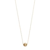 Mikimoto 18K Yellow Gold Golden South Sea Cultured Single Pearl Pendant Necklace