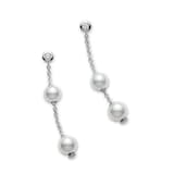 Mikimoto 18K White Gold Pearl In Motion Akoya Cultured Pearl Drop Earrings