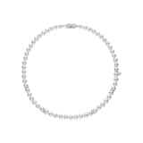 Mikimoto 18K White Gold Akoya Pearl & Diamond Necklace