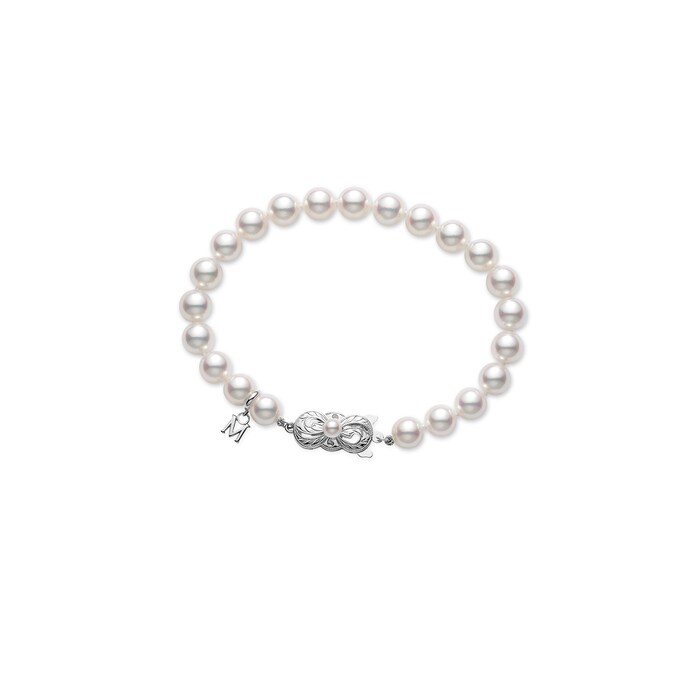 Mikimoto 18K White Gold Akoya Cultured Pearl Basic Bracelet