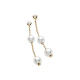 Mikimoto 18K Yellow Gold Pearls In Motion Akoya Cultured Pearl Drop Earrings