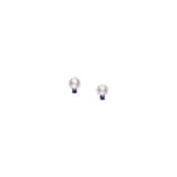 Mikimoto 18K White Gold Akoya Cultured Pearl & Sapphire Stud Earrings