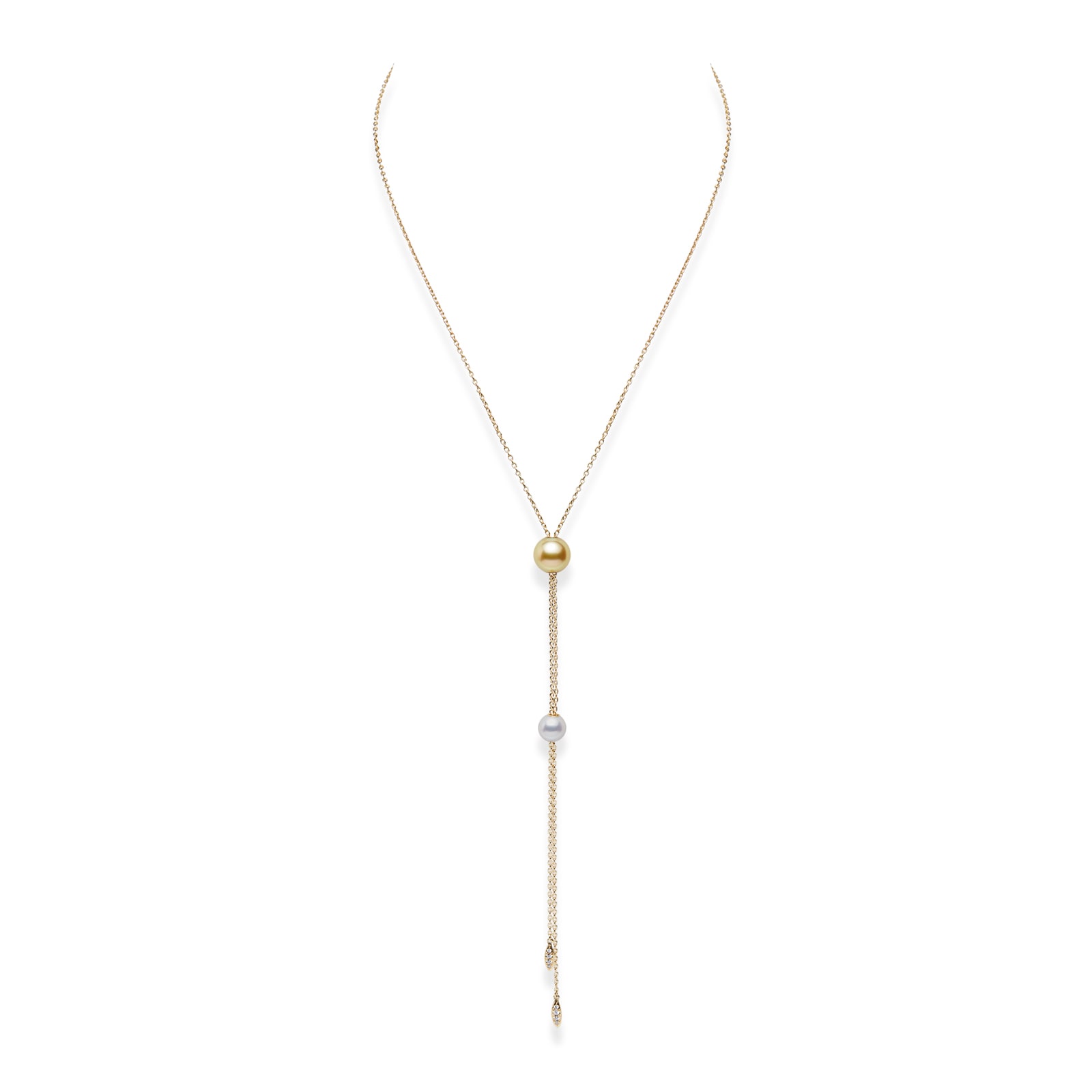 Mikimoto 18k Yellow Gold 0.07cttw Diamond and Akoya Pearl Pendant