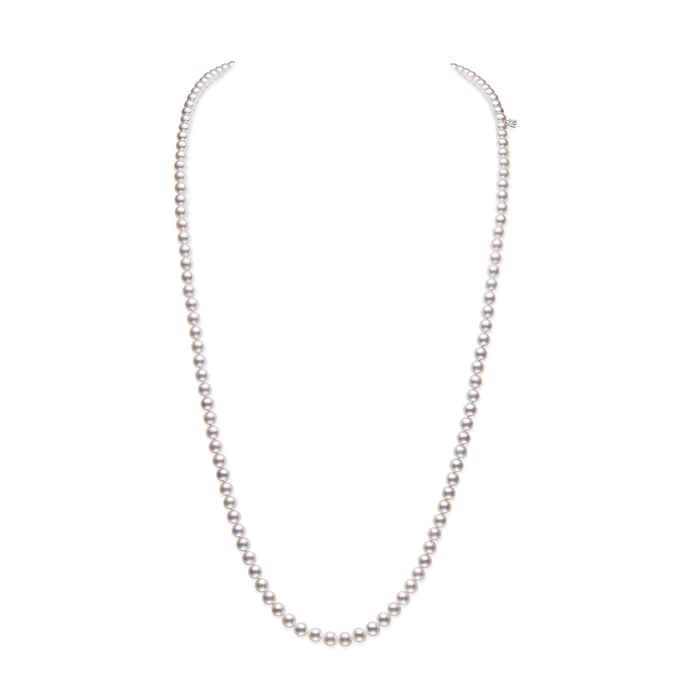Mikimoto 18k White Gold 7x6 Akoya Pearl Strand Necklace 34"