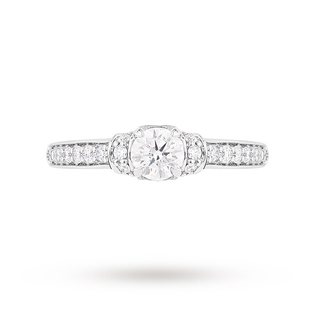 Jenny Packham 18ct White Gold Brilliant Cut 0.45cttw Diamond Art Deco Style Ring