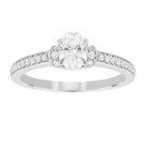 Jenny Packham 18ct White Gold Oval Cut 0.45cttw Diamond Art Deco Style Ring