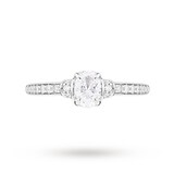 Jenny Packham 18ct White Gold Oval Cut 0.45cttw Diamond Art Deco Style Ring