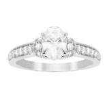 Jenny Packham 18ct White Gold Oval Cut 0.85cttw Diamond Art Deco Style Ring in