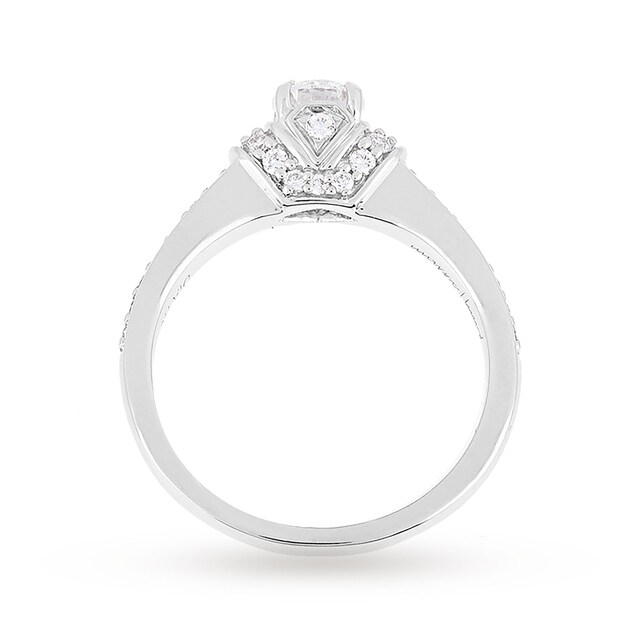 Jenny Packham Oval Cut 1.14 Carat Total Weight Diamond Art Deco Style Ring In 18 Carat White Gold