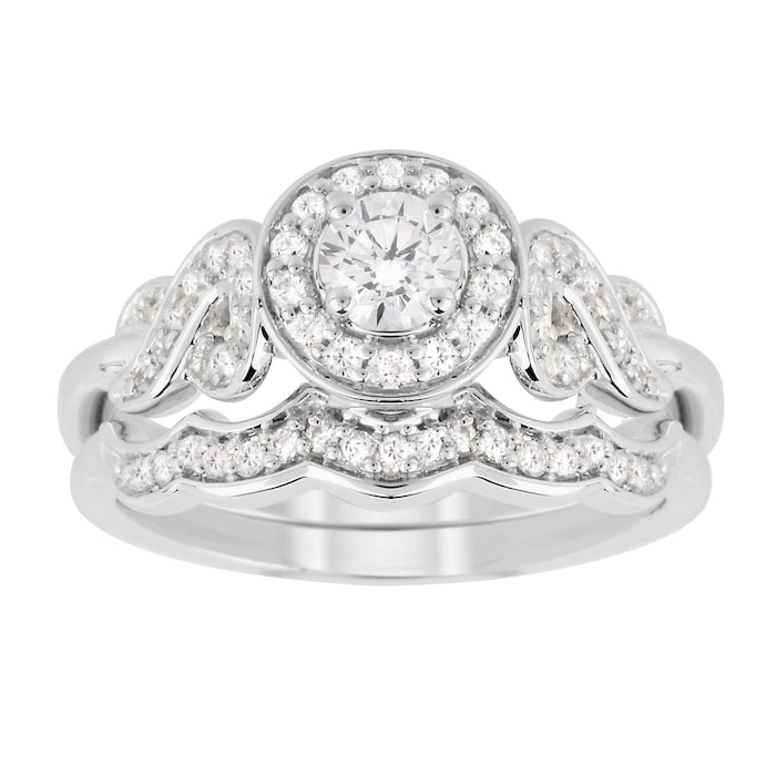 Jenny Packham 18ct White Gold Brilliant Cut 0.54cttw Diamond Bridal Set Ring