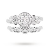 Jenny Packham 18ct White Gold Brilliant Cut 0.54cttw Diamond Bridal Set Ring