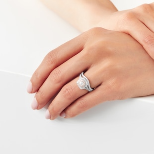 Jenny Packham 18ct White & Rose Gold Brilliant Cut 1.18cttw Bridal Set