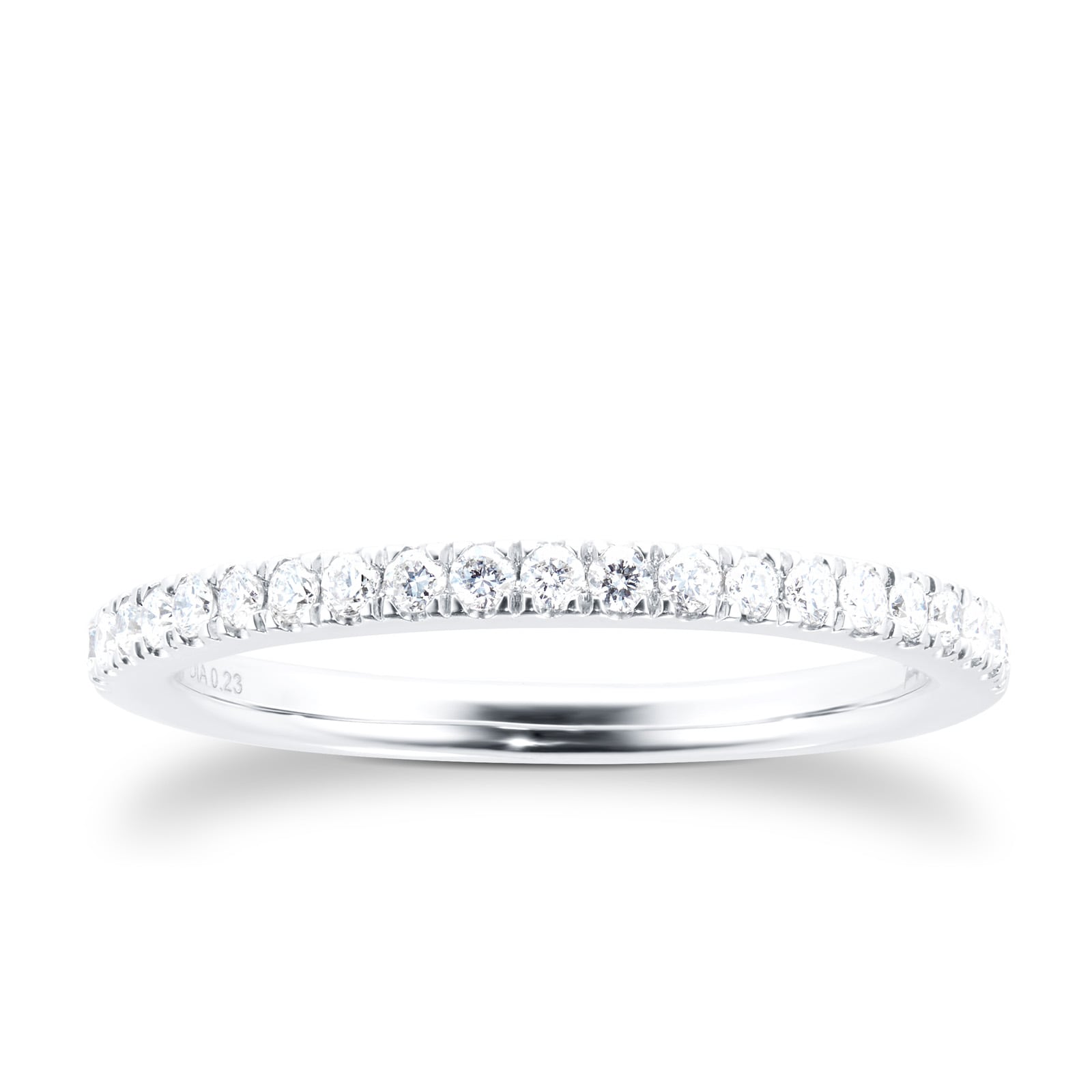 Brilliant Cut 0.23 Carat Total Weight Wedding Ring In 18 Carat White Gold - Ring Size L