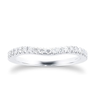 Jenny Packham 18ct White Gold Brilliant Cut 0.23cttw Contour Wedding Ring