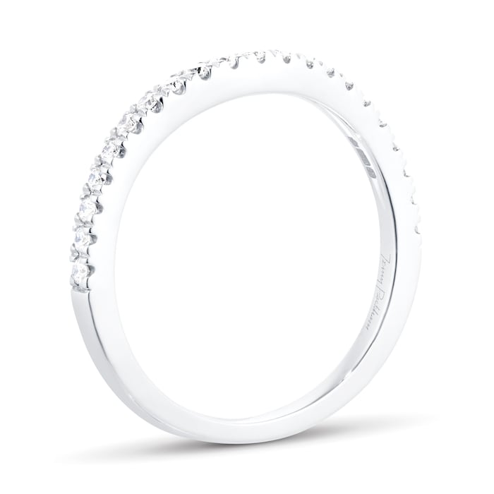 Jenny Packham Brilliant Cut 0.23 Carat Total Weight Contour Wedding Ring In 18 Carat White Gold - Ring Size K