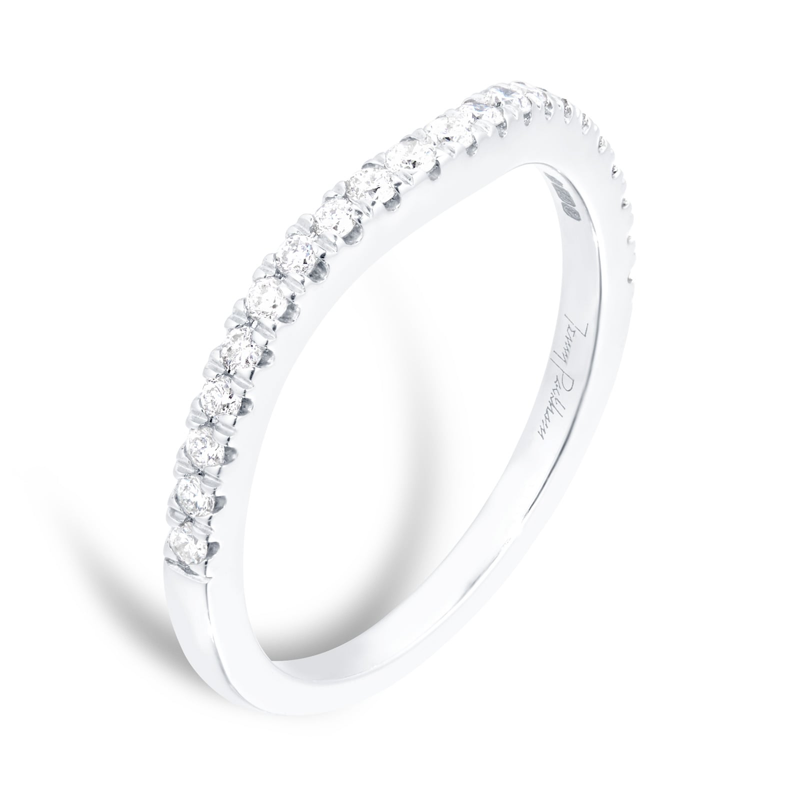 Jenny Packham 18ct White Gold Brilliant Cut 0.23cttw Contour Wedding Ring