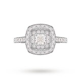 Jenny Packham 18ct White Gold Cushion Cut 1.20cttw Double Halo Diamond Ring