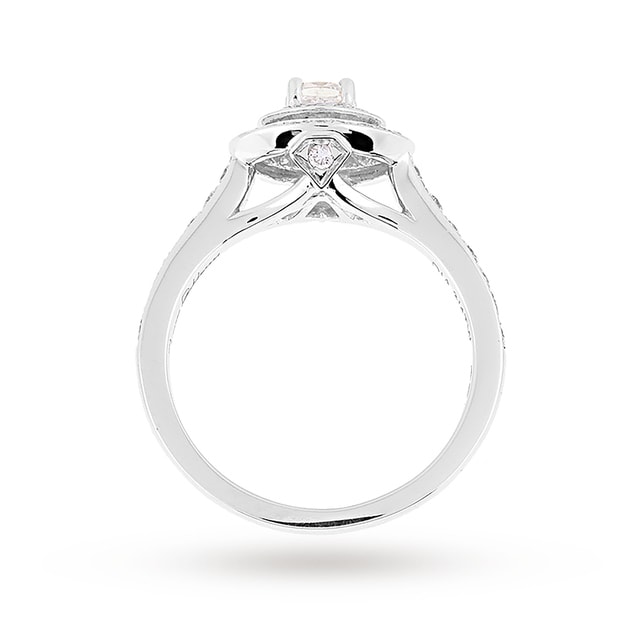 Jenny Packham 18ct White Gold Cushion Cut 1.20cttw Double Halo Diamond Ring